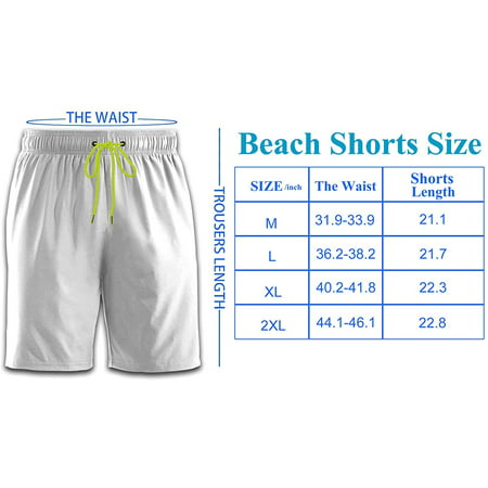 Man Board Shorts Breathable Sport Swimming Shorts Print Waterproof Elastic Waist Beach Shorts 